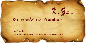 Kutrovácz Zsombor névjegykártya